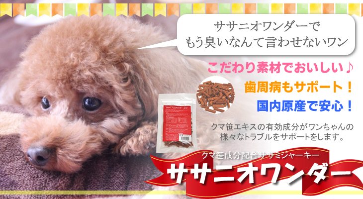 熊笹エキスの入ったおやつで愛犬も大喜び!